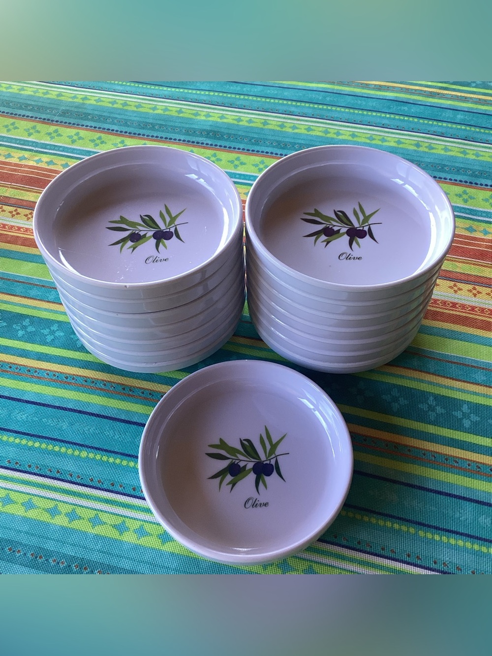 Xcell Vintage Olive Dishes - set of 15